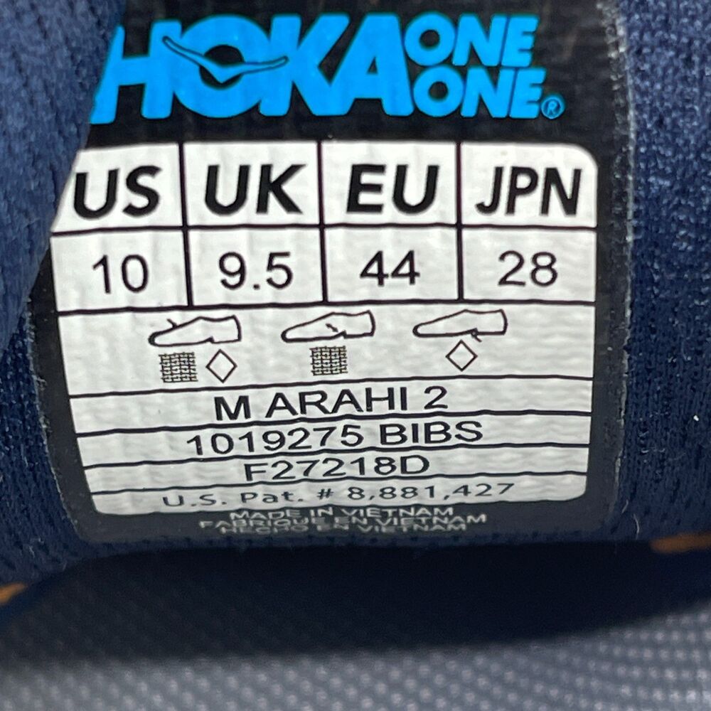 Hoka One One Arahi 2 Shoes Mens Size 10 Blue Running Comfort Walking Gym - Picture 8 of 9